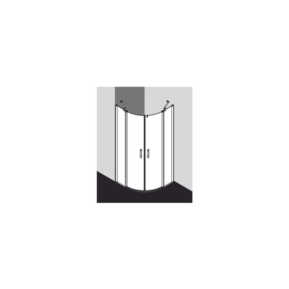 Kermi Duschkabine Pega Viertelkreis Pendel Festfeld P55 2000x900x22mm ESG Klar 6mm... KERMI-PEP5509020VAK 4051484545491 (Abb. 7)
