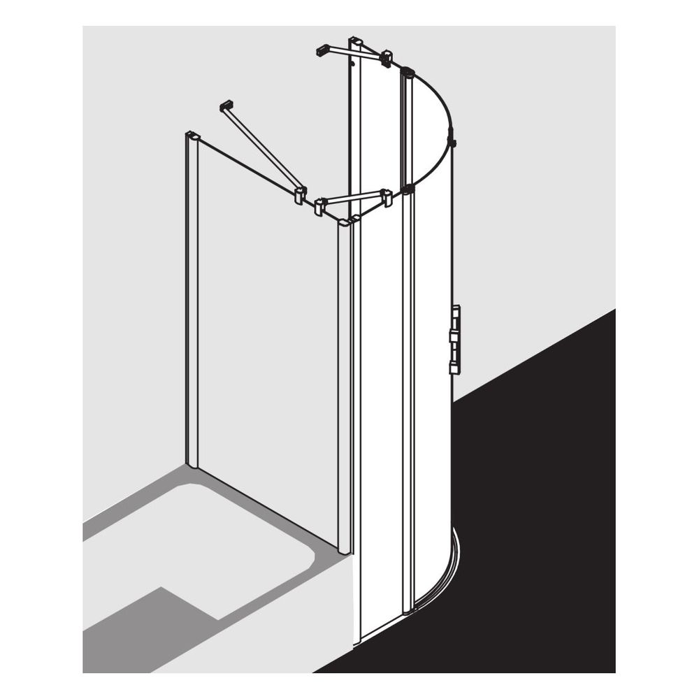 Kermi Duschkabine Pega Viertelkreis Pendel Festfeld P55 2000x900x22mm ESG Klar 6mm... KERMI-PEP5509020VAK 4051484545491 (Abb. 5)