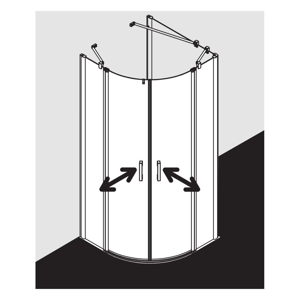 Kermi Duschkabine Pega Viertelkreis Pendel Festfeld P55 2000x900x22mm ESG Klar 6mm... KERMI-PEP5509020VAK 4051484545491 (Abb. 4)