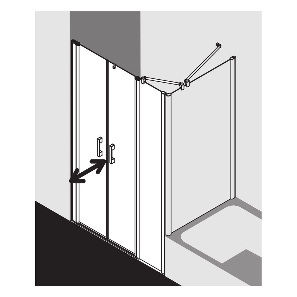 Kermi Duschkabine Pega Pendeltür mit Festfeld PFL 2000x1200x27mm ESG SR Arena C 6m... KERMI-PEPFL12020VNK 4051484545866 (Abb. 7)