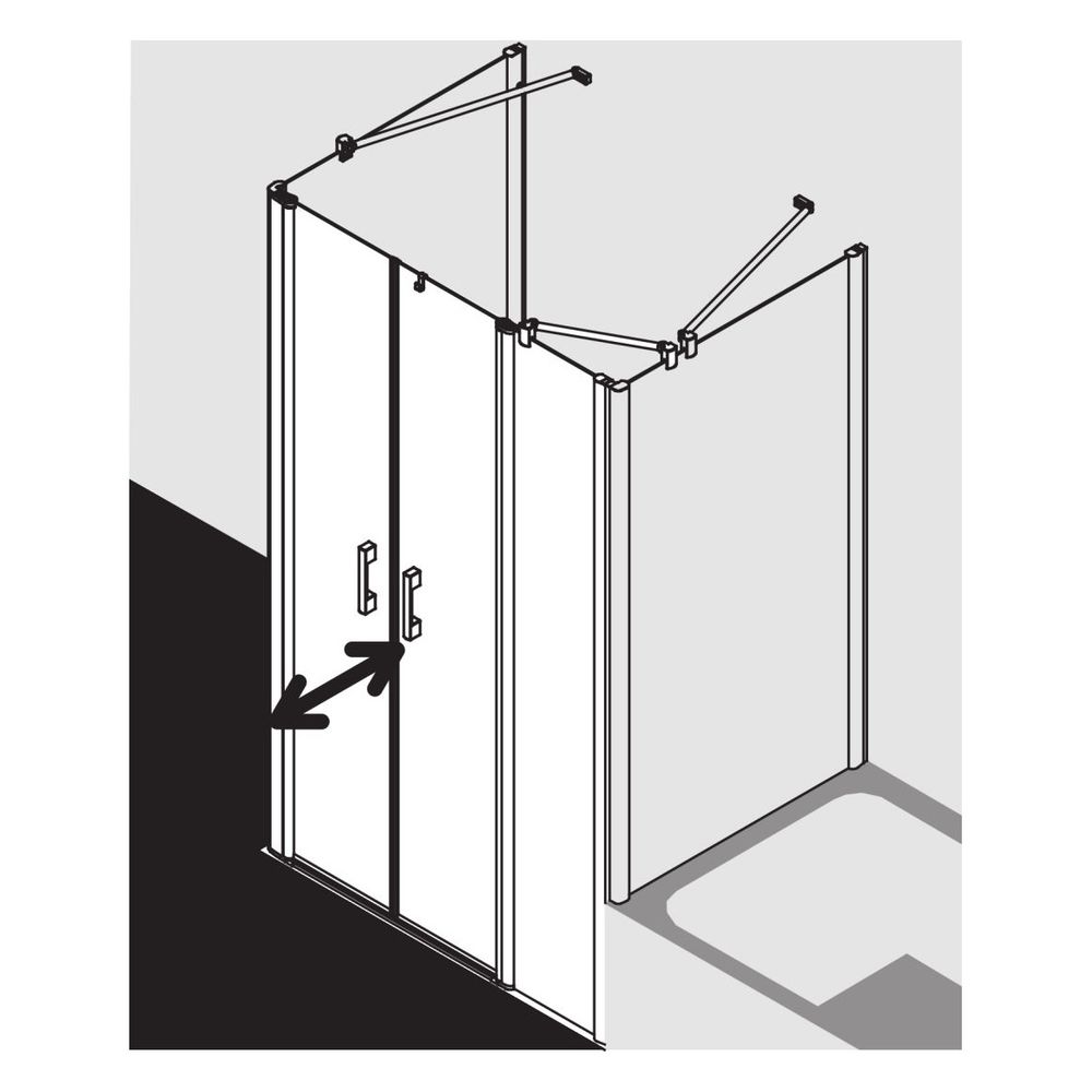 Kermi Duschkabine Pega Pendeltür mit Festfeld PFL 2000x1200x27mm ESG SR Arena C 6... KERMI-PEPFL12020VNK 4051484545866 (Abb. 11)