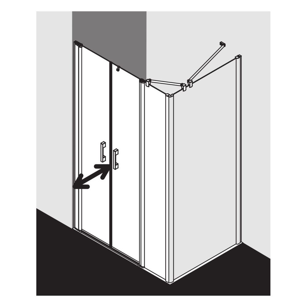 Kermi Duschkabine Pega Pendeltür mit Festfeld PFL 2000x1200x27mm ESG SR Arena C 6... KERMI-PEPFL12020VNK 4051484545866 (Abb. 12)