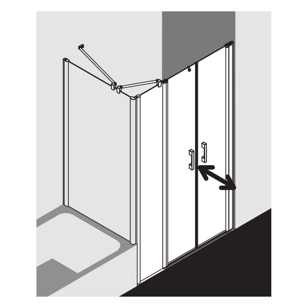 Kermi Duschkabine Pega Pendeltür mit Festfeld PFR 2000x1530x27mm ESG SR Arena C 6m... KERMI-PEPFR15320VNK 4051484549468 (Abb. 3)