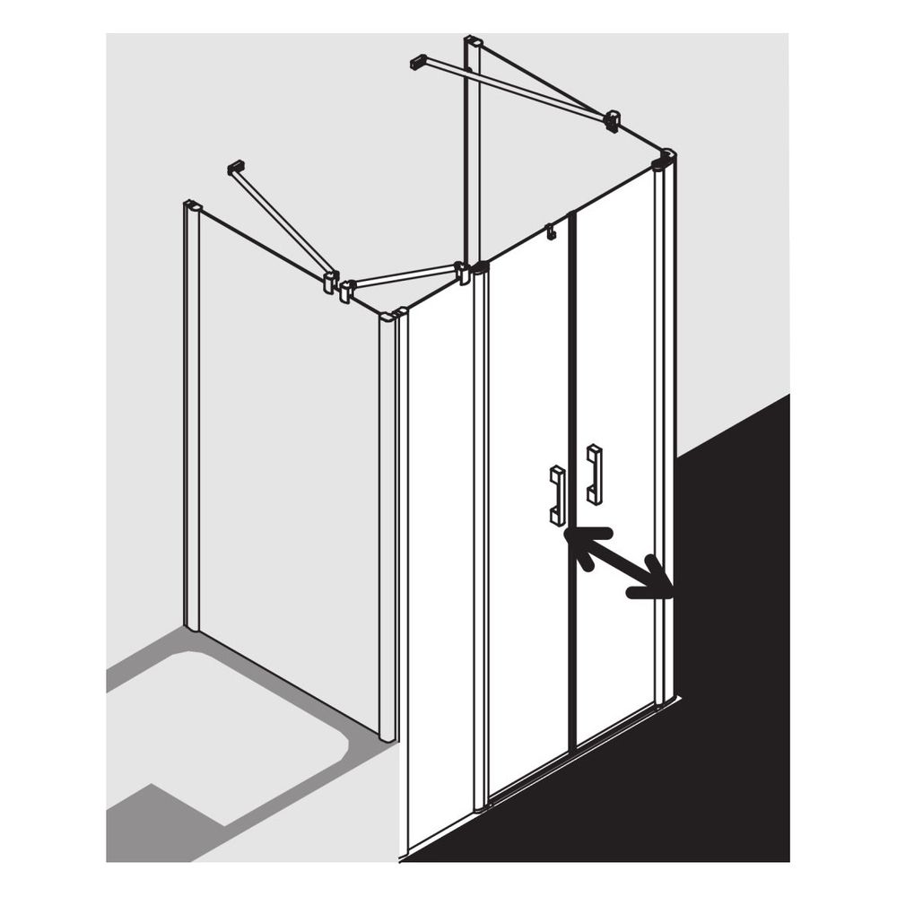 Kermi Duschkabine Pega Pendeltür mit Festfeld PFR 2000x1530x27mm ESG SR Arena C 6m... KERMI-PEPFR15320VNK 4051484549468 (Abb. 4)