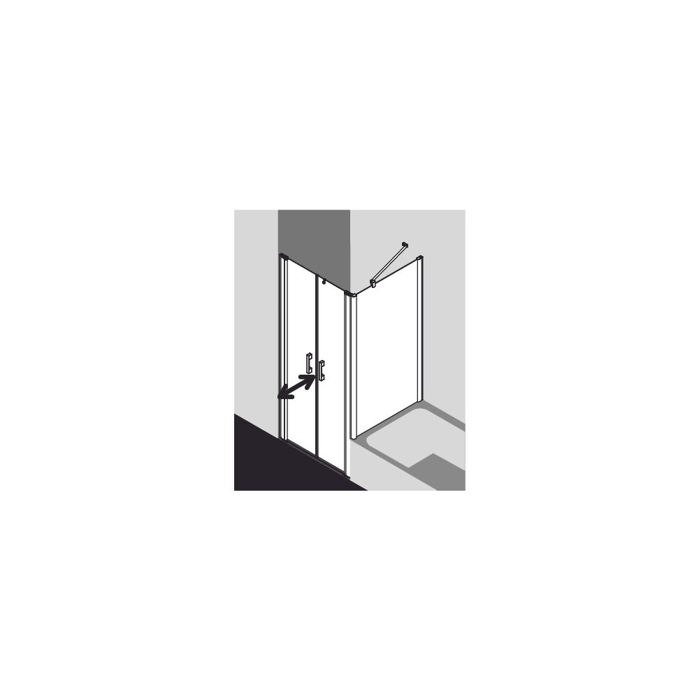 Kermi Duschkabine Pega Pendeltür PTD 2000x900x27mm ESG Klar 6mm Silber Hochglanz A... KERMI-PEPTD09020VAK 4051484551430 (Abb. 9)