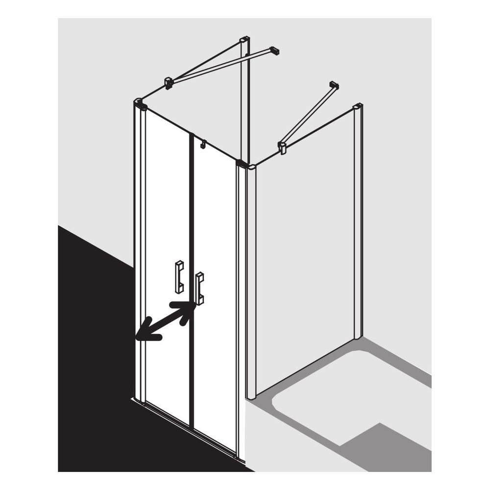Kermi Duschkabine Pega Pendeltür PTD 2000x900x27mm ESG Klar 6mm Silber Hochglanz A... KERMI-PEPTD09020VAK 4051484551430 (Abb. 5)