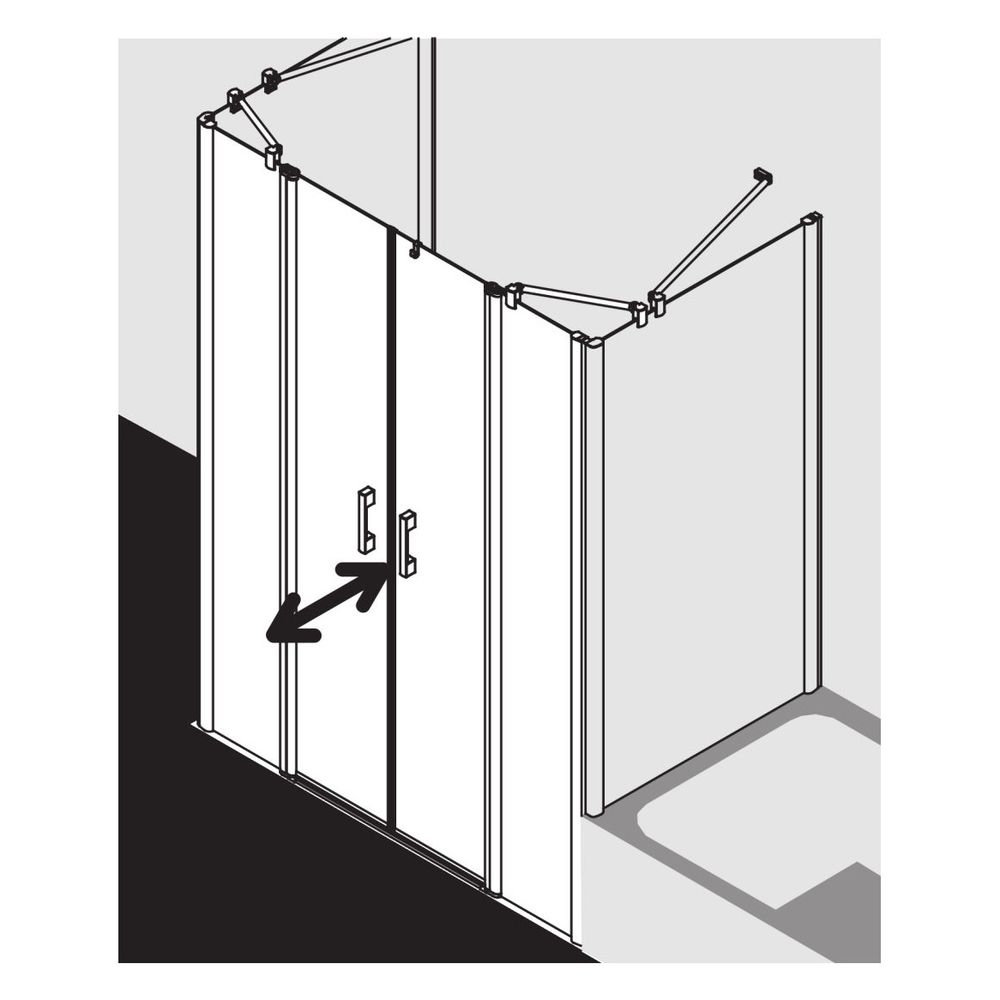 Kermi Duschkabine Pega Pendeltür mit Festfeldern PTF 1850x1230x27mm ESG SR Opaco ... KERMI-PEPTF12318VYK 4051484553014 (Abb. 11)