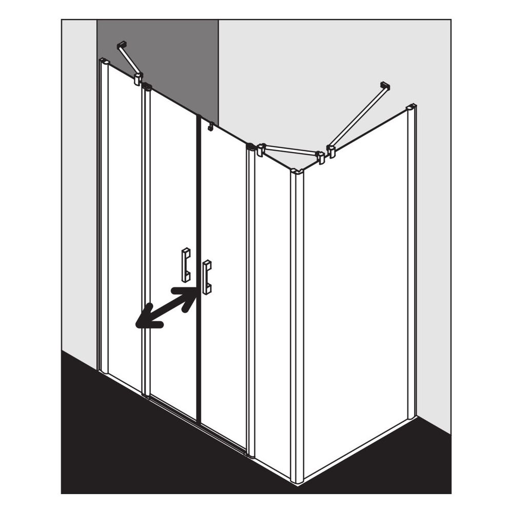 Kermi Duschkabine Pega Pendeltür mit Festfeldern PTF 1850x1230x27mm ESG SR Opaco 6... KERMI-PEPTF12318VYK 4051484553014 (Abb. 8)