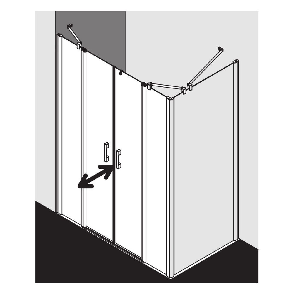Kermi Duschkabine Pega Pendeltür mit Festfeldern PTF 1850x1230x27mm ESG SR Opaco 6... KERMI-PEPTF12318VYK 4051484553014 (Abb. 5)