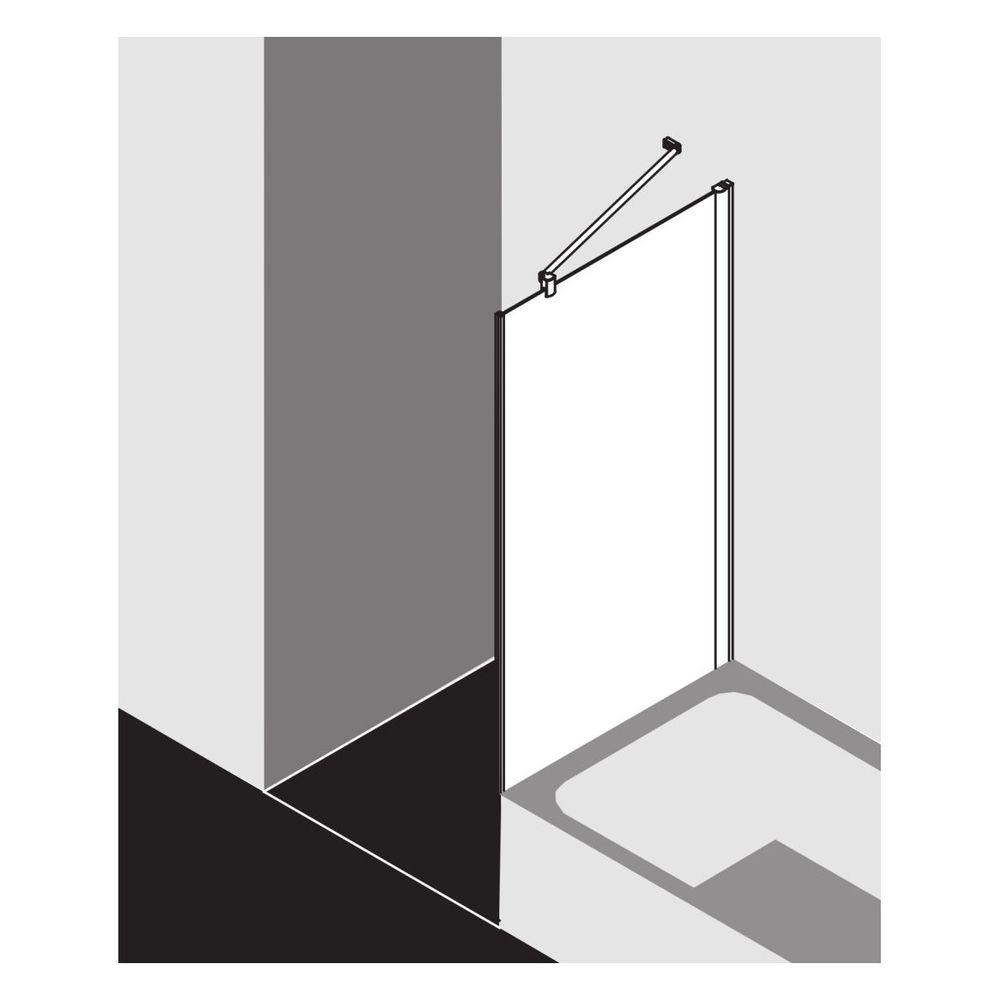 Kermi Seitenwand Pega verkürzt neben Badewanne TVO 1600x900x22mm ESG Klar 6mm Silb... KERMI-PETVO09016VAK 4051484569435 (Abb. 3)