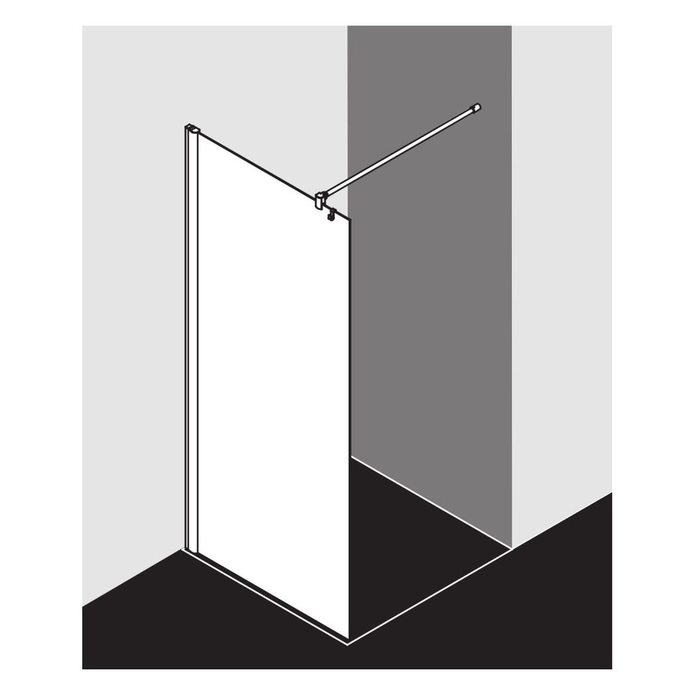 Kermi Walk-In Wall Pega TWF 1850x1400x27mm ESG Klar 6mm Silber Hochglanz Anschlag ... KERMI-PETWF14018VAK 4051484563730 (Abb. 3)