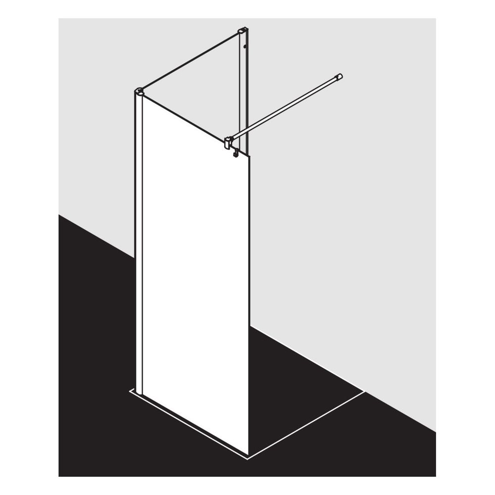 Kermi Walk-In Wall Pega TWF 1850x1400x27mm ESG Klar 6mm Silber Hochglanz Anschlag ... KERMI-PETWF14018VAK 4051484563730 (Abb. 9)
