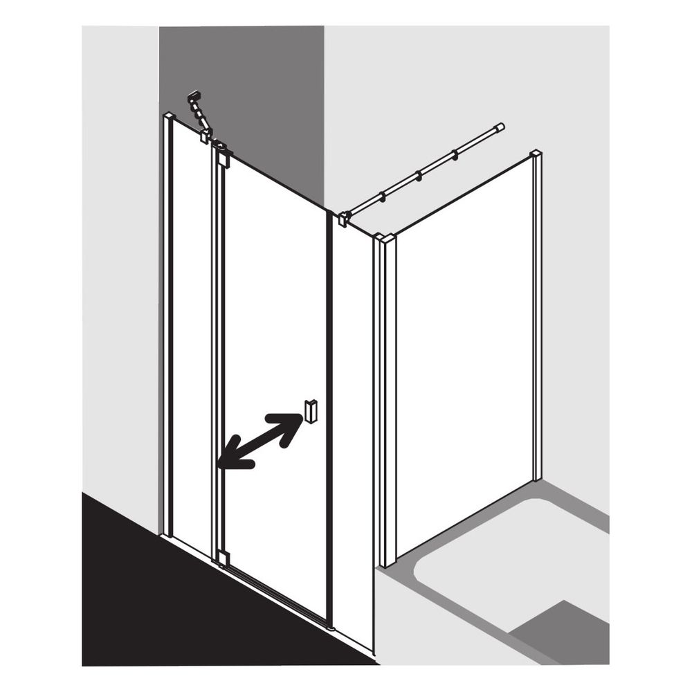 Kermi Duschkabine Raya Pendeltür 1F mit Festfeld 1AL 2000x1000x32mm ESG Klar 6mm ... KERMI-RA1AL10020VPK 4051484411529 (Abb. 15)