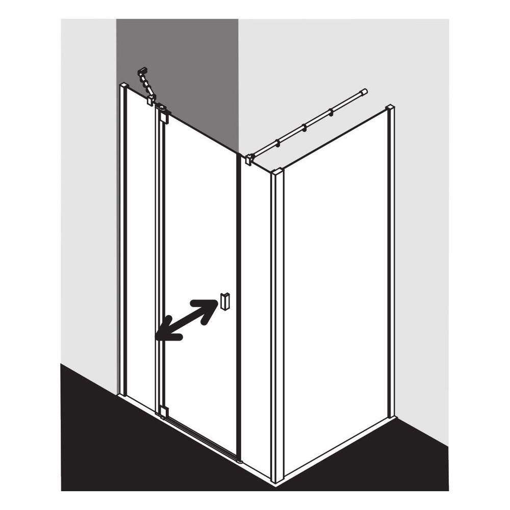 Kermi Duschkabine Raya Pendeltür 1F mit Festfeld 1AL 2000x1000x32mm ESG Klar 6mm S... KERMI-RA1AL10020VPK 4051484411529 (Abb. 8)