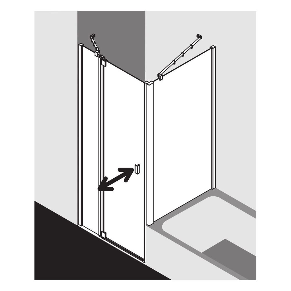 Kermi Duschkabine Raya Pendeltür 1F mit Festfeld 1GL 2000x1000x32mm ESG SR Opaco 6... KERMI-RA1GL10020VYK 4051484194866 (Abb. 5)