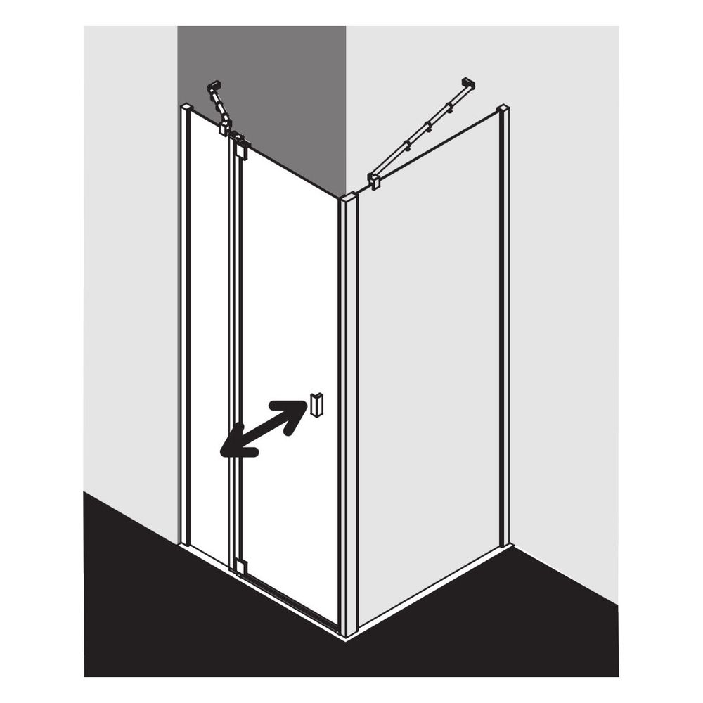 Kermi Duschkabine Raya Pendeltür 1F mit Festfeld 1GL 2000x1000x32mm ESG SR Opaco 6... KERMI-RA1GL10020VYK 4051484194866 (Abb. 7)