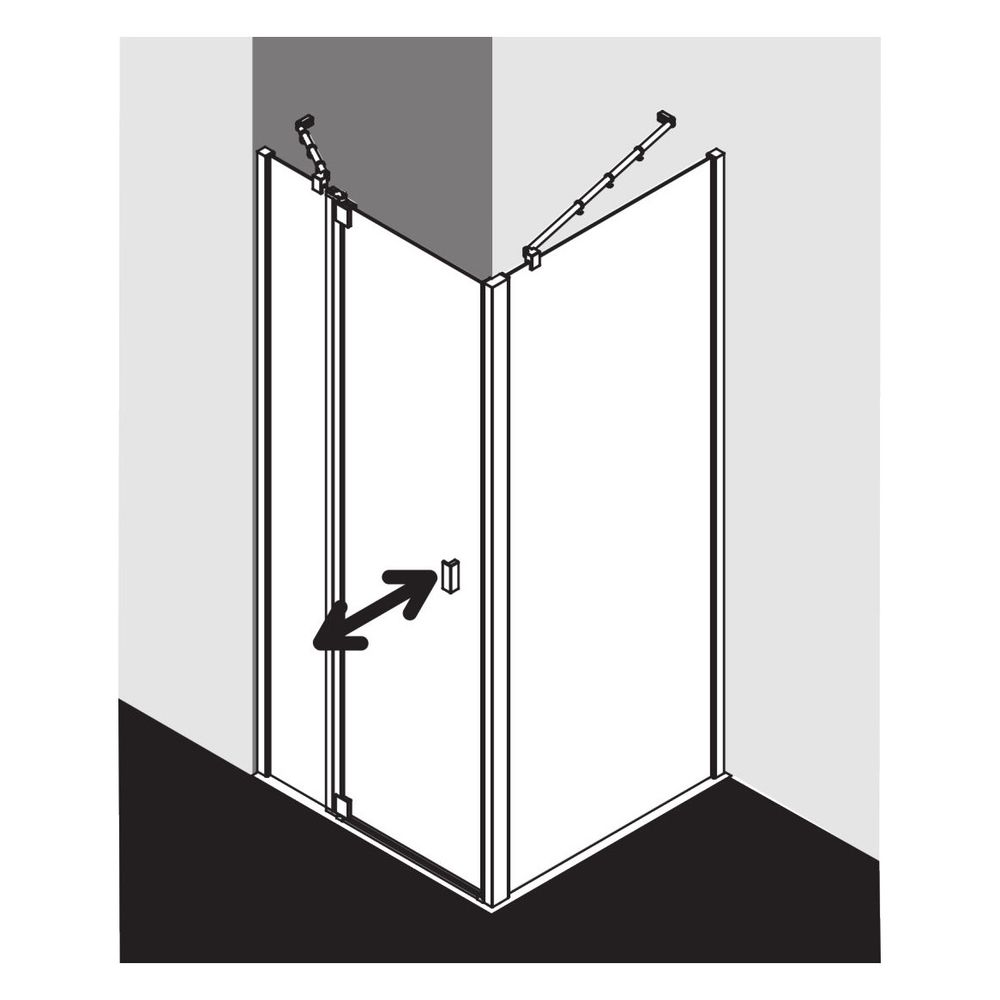Kermi Duschkabine Raya Pendeltür 1F mit Festfeld 1GL 2000x1000x32mm ESG SR Opaco ... KERMI-RA1GL10020VYK 4051484194866 (Abb. 16)