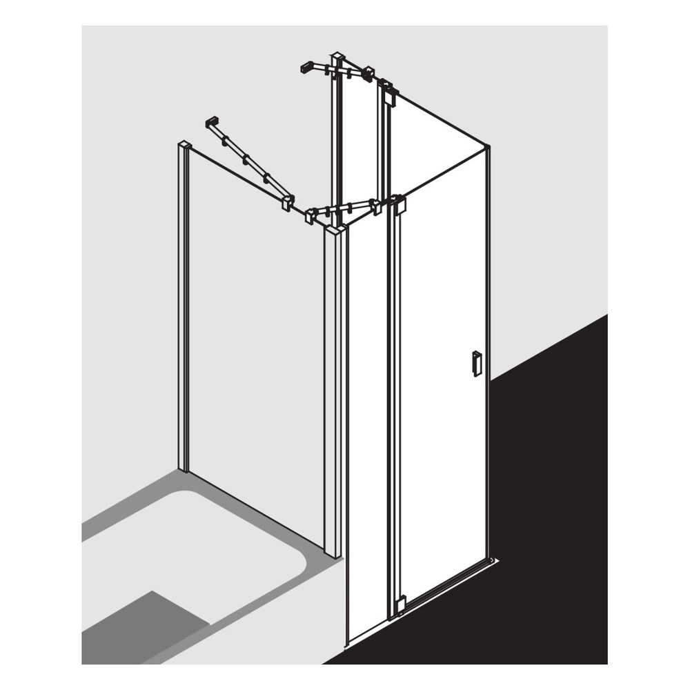 Kermi Duschkabine Raya Eckeinstieg 2T Pendel-Falttür Festfeld Halbteil EPL 2000x90... KERMI-RAEPL09020VUK 4051484200970 (Abb. 4)