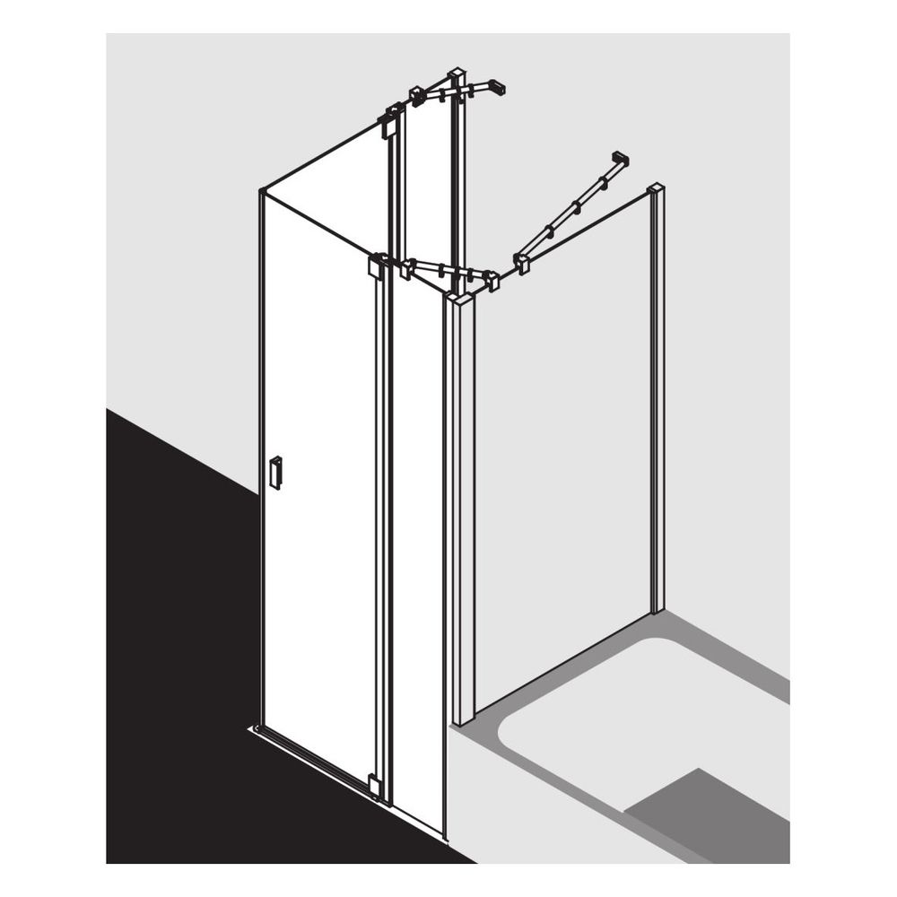 Kermi Duschkabine Raya Eckeinstieg 2T Pendel-Falttür Festfeld Halbteil EPL 2000x90... KERMI-RAEPL09020VUK 4051484200970 (Abb. 3)