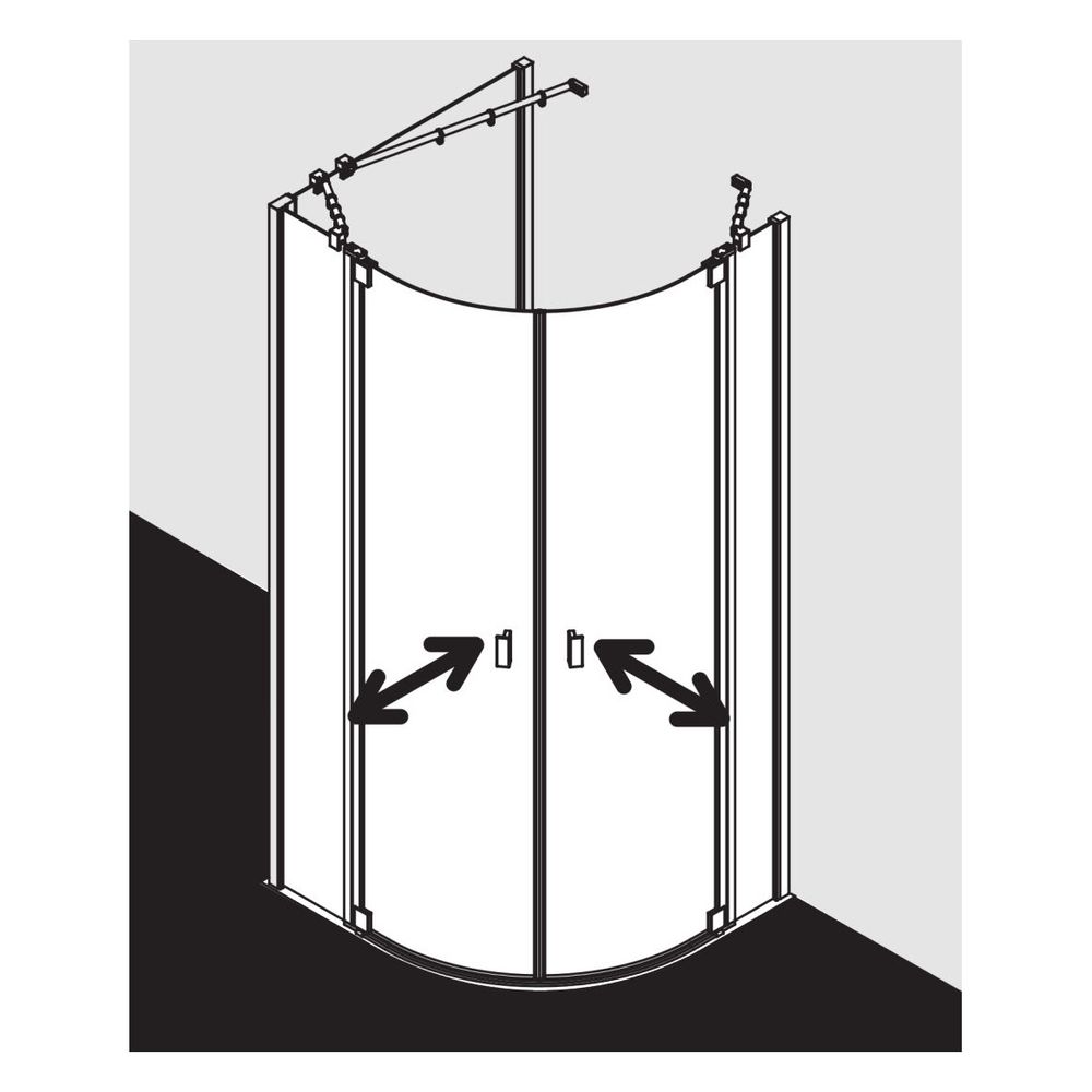Kermi Duschkabine Raya Viertelkreis Pendel Festfeld P50 2000x800x32mm ESG Klar 6m... KERMI-RAP5008020VPK 4051484203667 (Abb. 12)