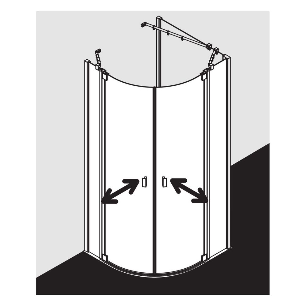 Kermi Duschkabine Raya Viertelkreis Pendel Festfeld P50 2000x800x32mm ESG Klar 6mm... KERMI-RAP5008020VPK 4051484203667 (Abb. 9)
