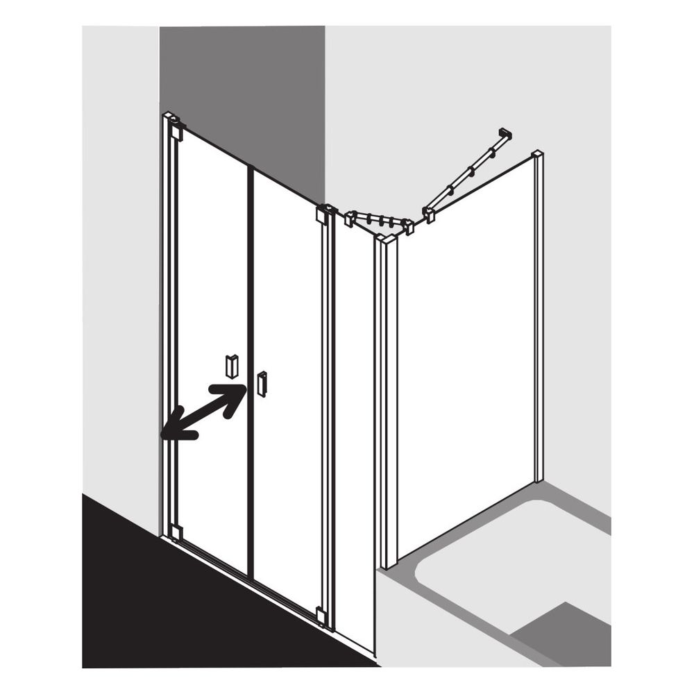 Kermi Duschkabine Raya Pendeltür mit Festfeld PFL 2000x1700x32mm ESG Klar 6mm Sil... KERMI-RAPFL17020VAK 4051484425892 (Abb. 11)