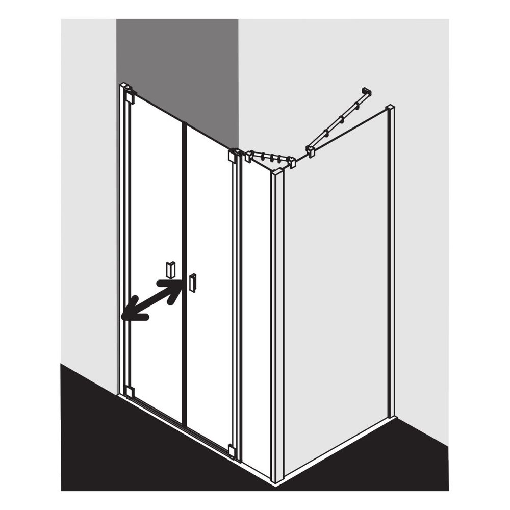 Kermi Duschkabine Raya Pendeltür mit Festfeld PFL 2000x1700x32mm ESG Klar 6mm Silb... KERMI-RAPFL17020VAK 4051484425892 (Abb. 2)
