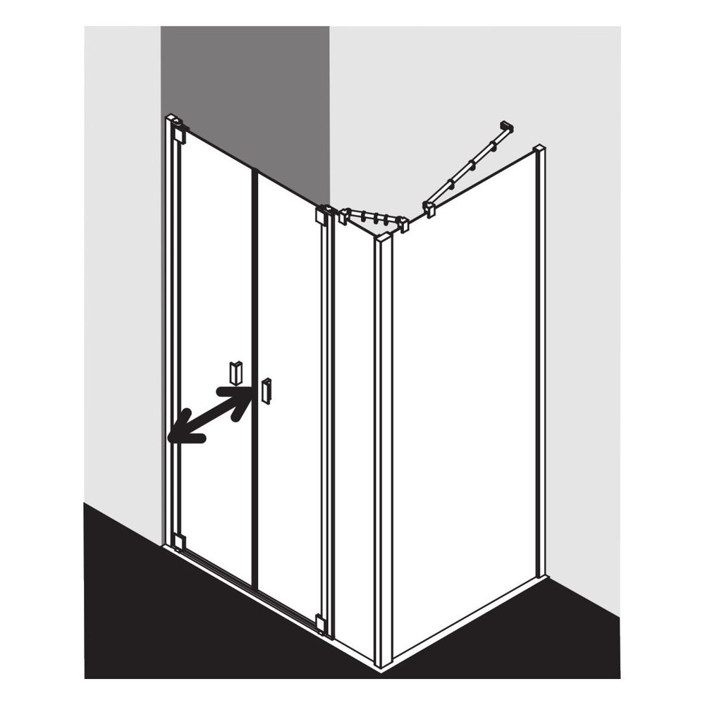 Kermi Duschkabine Raya Pendeltür mit Festfeld PFL 2000x1700x32mm ESG Klar 6mm Silb... KERMI-RAPFL17020VAK 4051484425892 (Abb. 6)