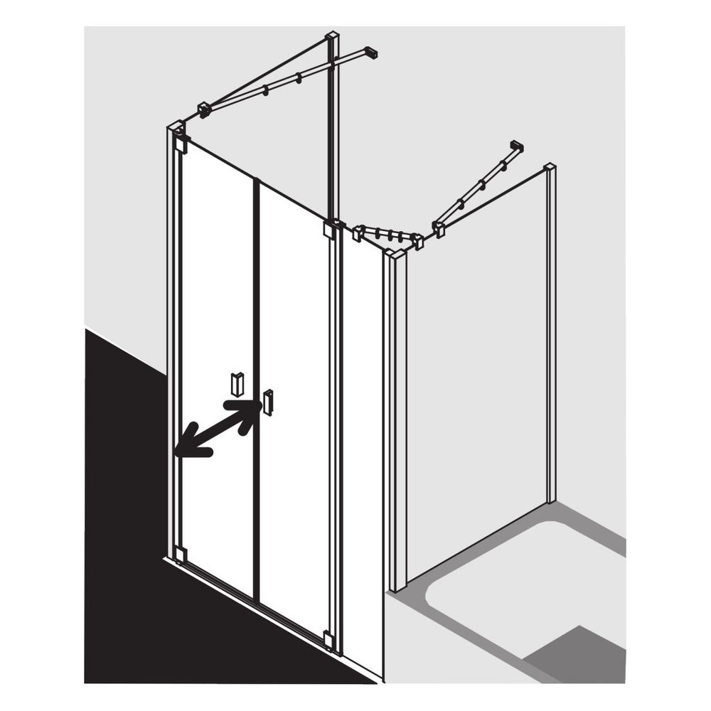 Kermi Duschkabine Raya Pendeltür mit Festfeld PFL 2000x1700x32mm ESG Klar 6mm Silb... KERMI-RAPFL17020VAK 4051484425892 (Abb. 9)
