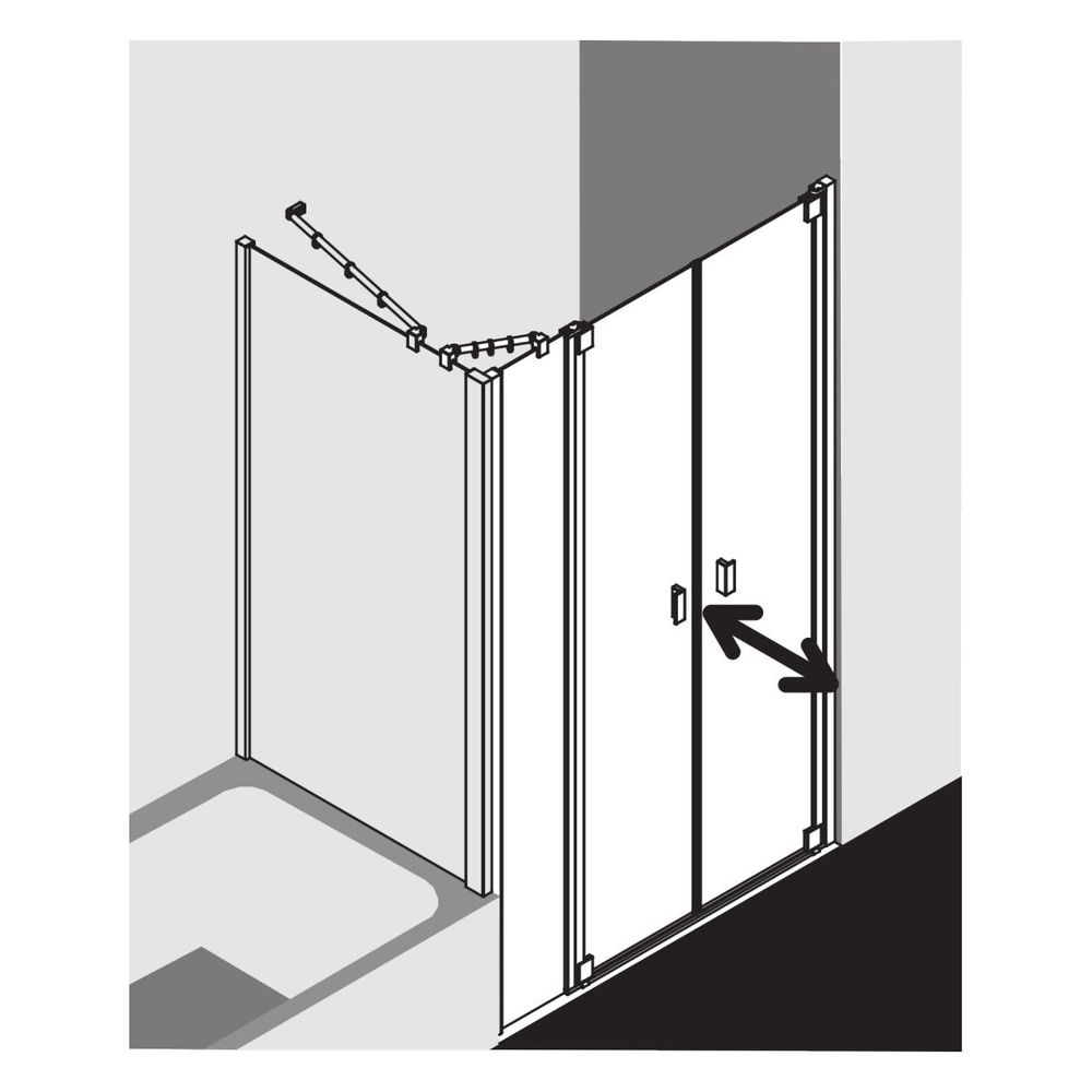 Kermi Duschkabine Raya Pendeltür mit Festfeld PFR 2000x1200x32mm ESG Klar 6mm Silb... KERMI-RAPFR120201AK 4051484426554 (Abb. 7)