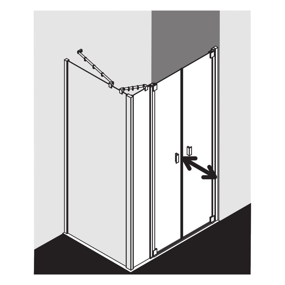 Kermi Duschkabine Raya Pendeltür mit Festfeld PFR 2000x1200x32mm ESG Klar 6mm Silb... KERMI-RAPFR120201AK 4051484426554 (Abb. 8)