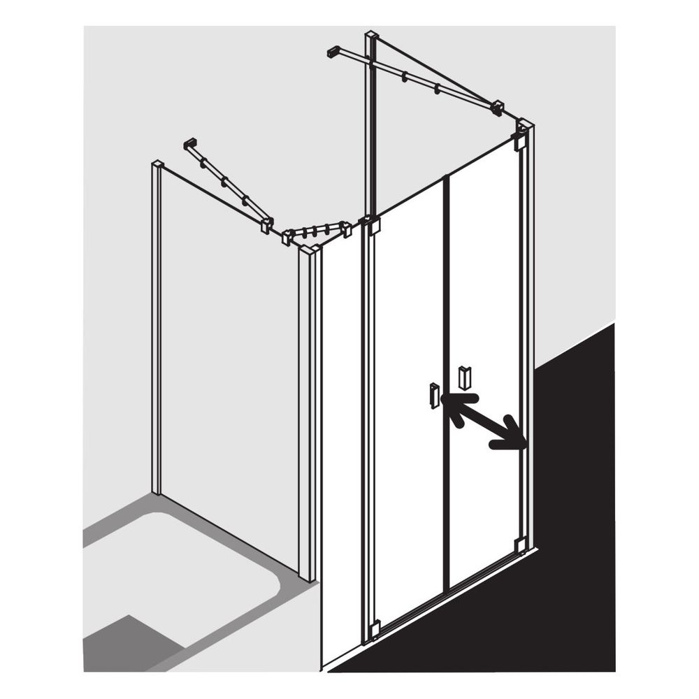 Kermi Duschkabine Raya Pendeltür mit Festfeld PFR 2000x1200x32mm ESG Klar 6mm Silb... KERMI-RAPFR120201AK 4051484426554 (Abb. 3)