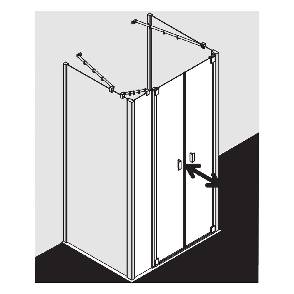 Kermi Duschkabine Raya Pendeltür mit Festfeld PFR 2000x1200x32mm ESG Klar 6mm Silb... KERMI-RAPFR120201AK 4051484426554 (Abb. 5)