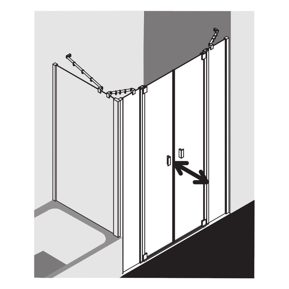 Kermi Duschkabine Raya Pendeltür mit Festfeldern PTF 2000x1300x32mm ESG SR Opaco ... KERMI-RAPTF13020VYK 4051484429784 (Abb. 12)