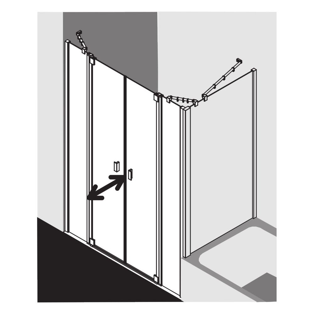 Kermi Duschkabine Raya Pendeltür mit Festfeldern PTF 2000x1300x32mm ESG SR Opaco 6... KERMI-RAPTF13020VYK 4051484429784 (Abb. 9)
