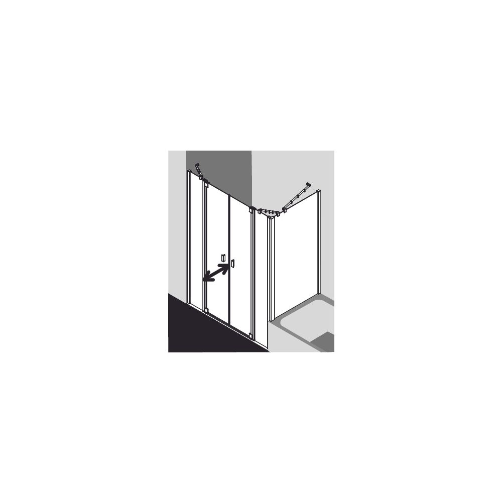 Kermi Duschkabine Raya Pendeltür mit Festfeldern PTF 2000x1300x32mm ESG SR Opaco 6... KERMI-RAPTF13020VYK 4051484429784 (Abb. 5)
