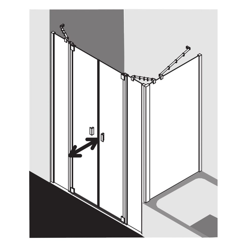 Kermi Duschkabine Raya Pendeltür mit Festfeldern PTF 2000x1300x32mm ESG SR Opaco 6... KERMI-RAPTF13020VYK 4051484429784 (Abb. 7)