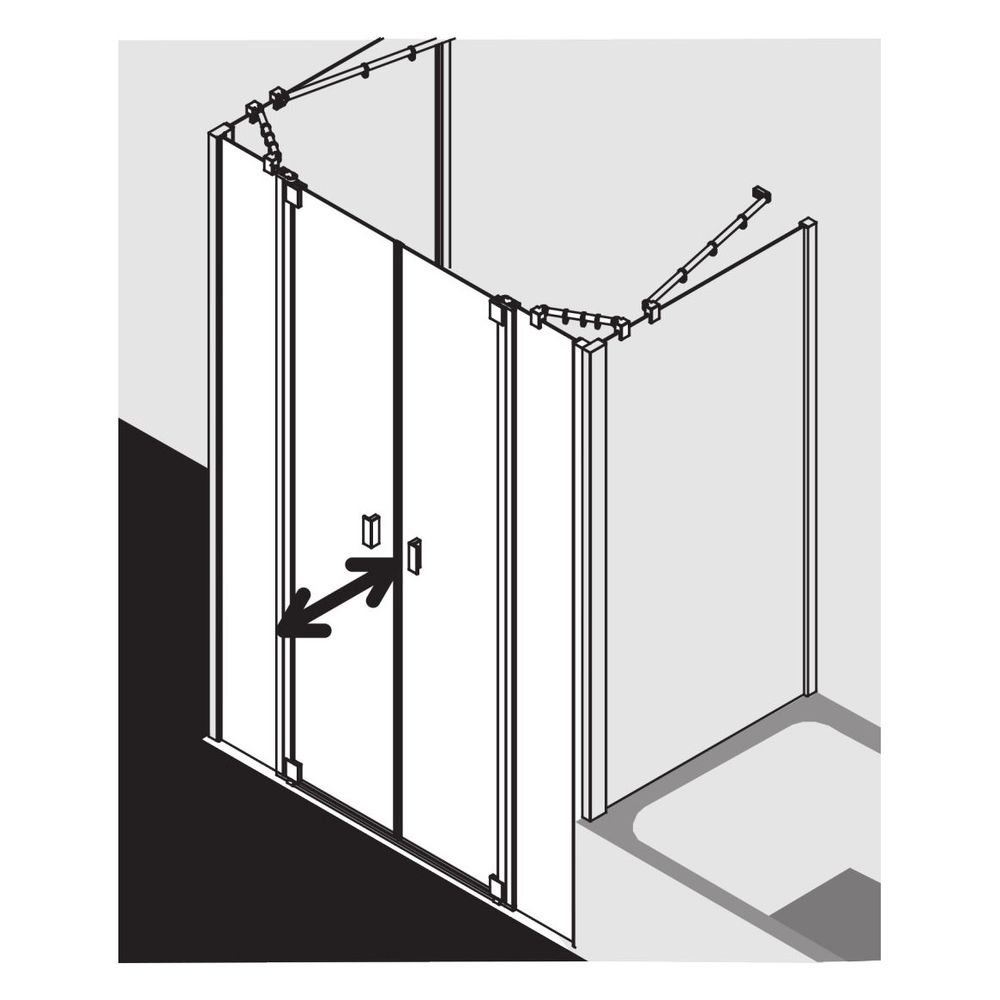 Kermi Duschkabine Raya Pendeltür mit Festfeldern PTF 2000x1300x32mm ESG SR Opaco ... KERMI-RAPTF13020VYK 4051484429784 (Abb. 15)