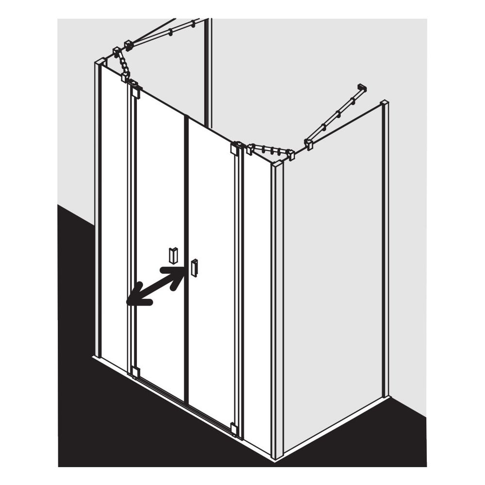 Kermi Duschkabine Raya Pendeltür mit Festfeldern PTF 2000x1300x32mm ESG SR Opaco 6... KERMI-RAPTF13020VYK 4051484429784 (Abb. 2)