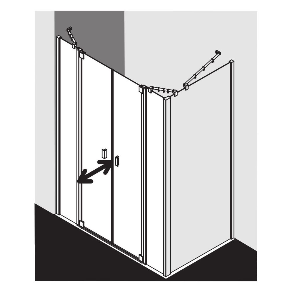 Kermi Duschkabine Raya Pendeltür mit Festfeldern PTF 2000x1300x32mm ESG SR Opaco ... KERMI-RAPTF13020VYK 4051484429784 (Abb. 17)