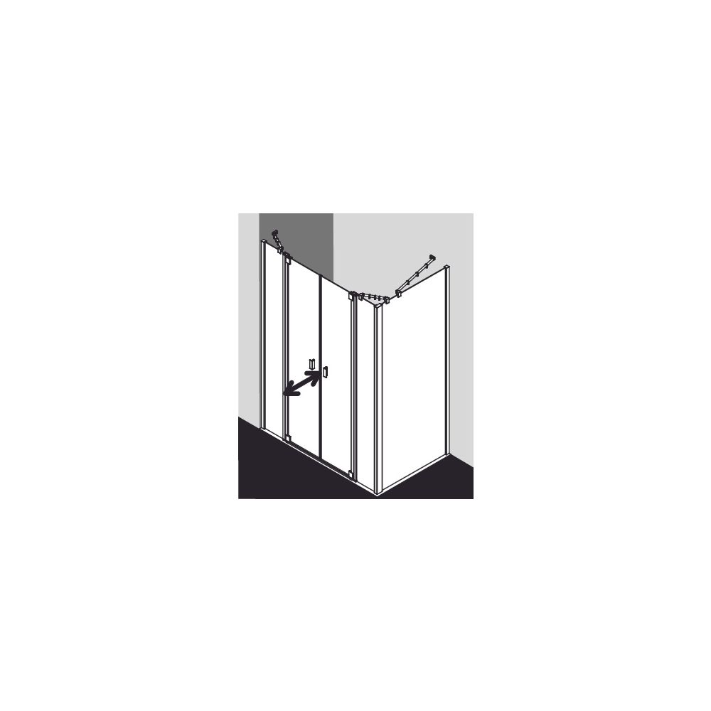 Kermi Duschkabine Raya Pendeltür mit Festfeldern PTF 2000x1300x32mm ESG SR Opaco ... KERMI-RAPTF13020VYK 4051484429784 (Abb. 16)