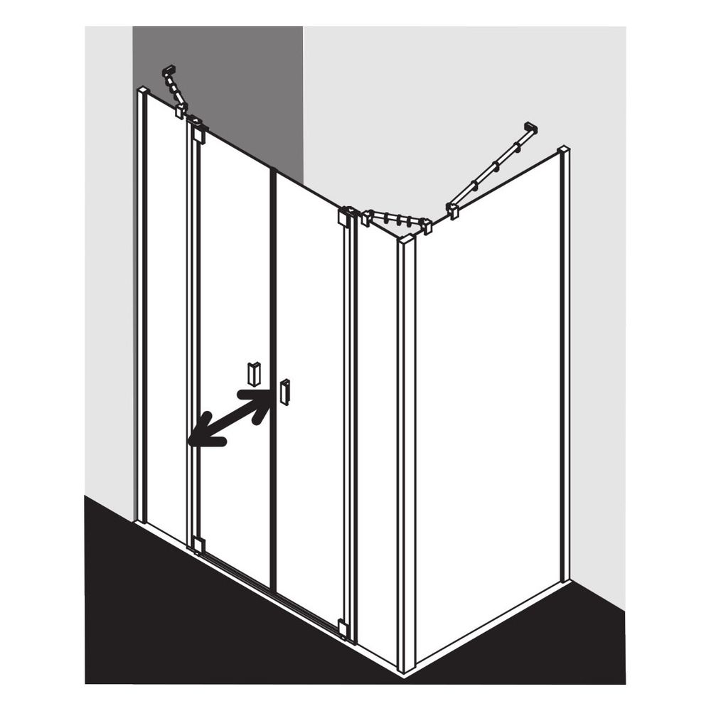 Kermi Duschkabine Raya Pendeltür mit Festfeldern PTF 2000x1300x32mm ESG SR Opaco ... KERMI-RAPTF13020VYK 4051484429784 (Abb. 14)