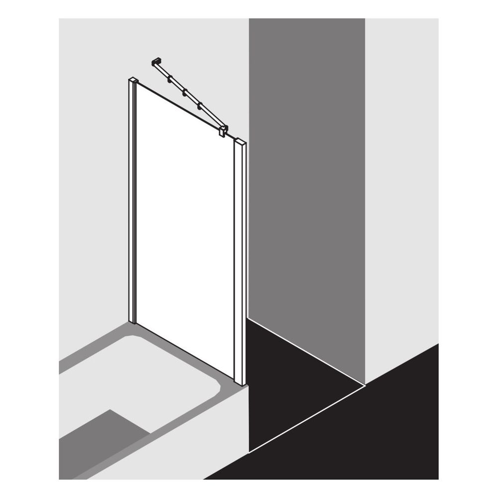 Kermi Seitenwand Raya verkürzt für Badewannen TVD 1600x800x32mm ESG Klar 6mm Silbe... KERMI-RATVD080161AK 4051484206194 (Abb. 5)