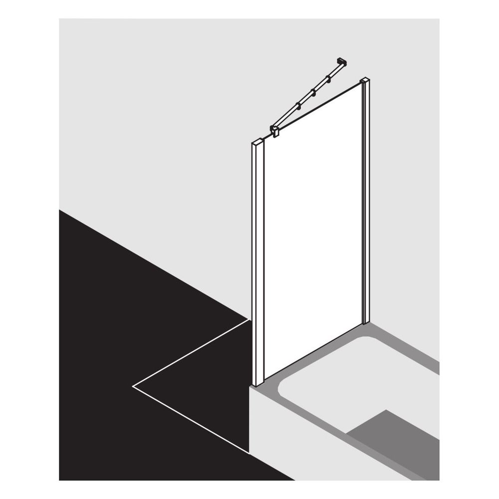 Kermi Seitenwand Raya verkürzt für Badewannen TVD 1600x800x32mm ESG Klar 6mm Silbe... KERMI-RATVD080161AK 4051484206194 (Abb. 7)