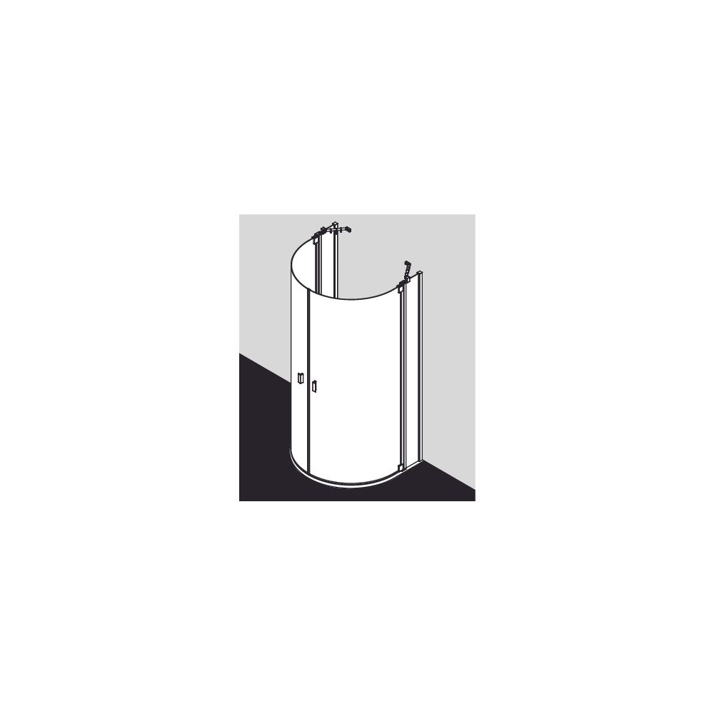 Kermi Duschkabine Raya Halbkreis Pendeltür Festfeld Z20 2000x900x32mm ESG Klar 6mm... KERMI-RAZ20090201PK 4051484387046 (Abb. 8)