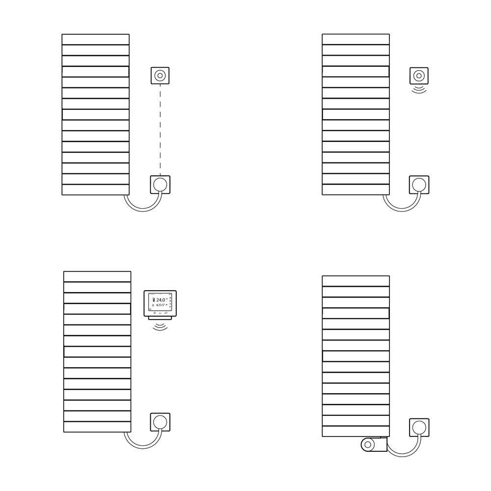 Kermi Tabeo-E elektrischer Designheizkörper 1757x101x600mm, WRS, Anschluss links... KERMI-TBE1018600513XK 4063769331835 (Abb. 9)