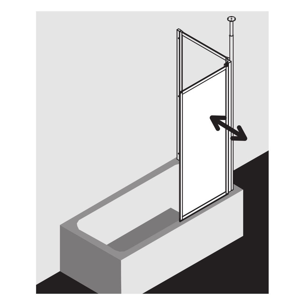Kermi Badewannenaufsatz Vario 2000 Pendelflügel FW1 1400x650x24mm ESG Klar 3mm Sil... KERMI-V2FW1065141AK 4046383452452 (Abb. 5)