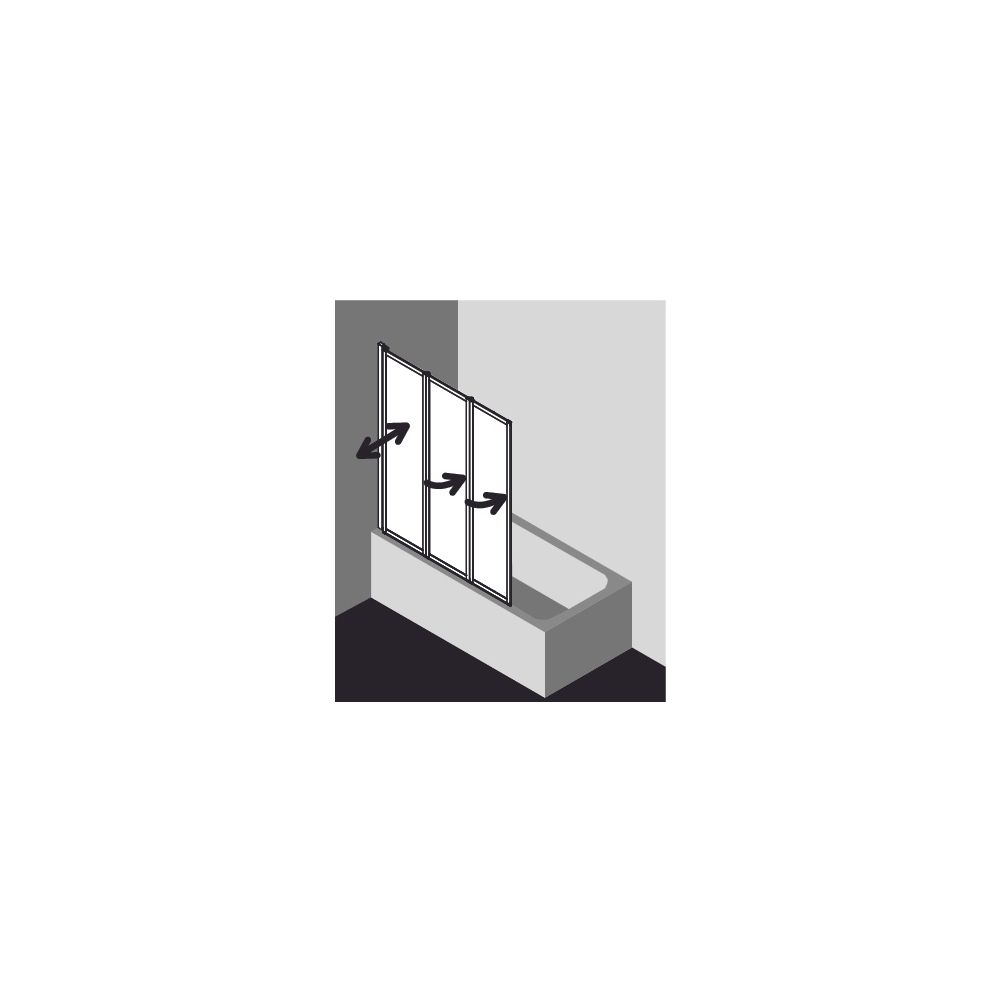 Kermi Badewannenaufsatz Vario 2000 Faltwand 3F FW3 1400x500x24mm Kerolan Perl 3mm... KERMI-V2FW30501412K 4046383453626 (Abb. 17)