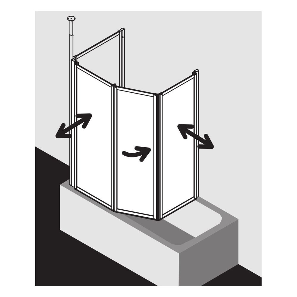 Kermi Badewannenaufsatz Vario 2000 Faltwand 2-1F Magnet. TS2 1400x750x24mm ESG Kl... KERMI-V2TS2075141PK 4046383455170 (Abb. 11)