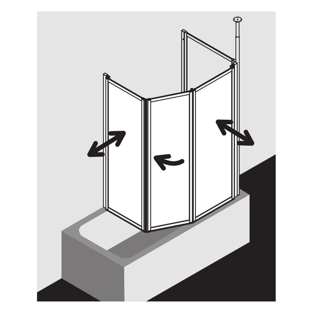 Kermi Badewannenaufsatz Vario 2000 Faltwand 2-1F Magnet. TS2 1400x750x24mm ESG Kla... KERMI-V2TS2075141PK 4046383455170 (Abb. 5)